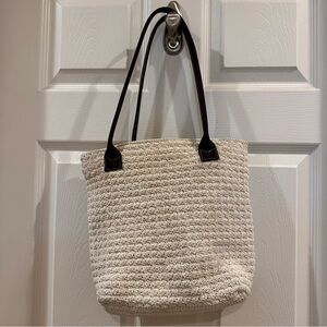 Frankie and Johnnie Vintage Woven Handbag/purse With Leather Strap